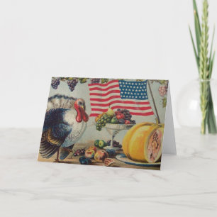 Vintage Patriotic Thanksgiving Greeting Card Helgkort