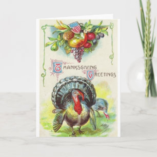Vintage Patriotic Thanksgiving Greeting Card Helgkort