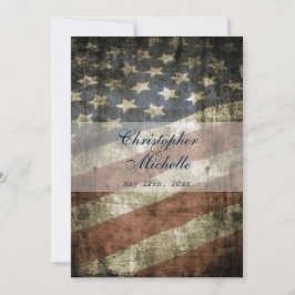 Vintage Patriotic US Flagga och Inbjudningar