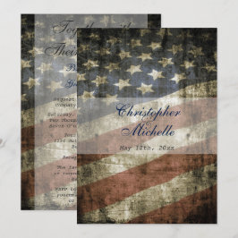 Vintage Patriotic US Flagga och Inbjudningar