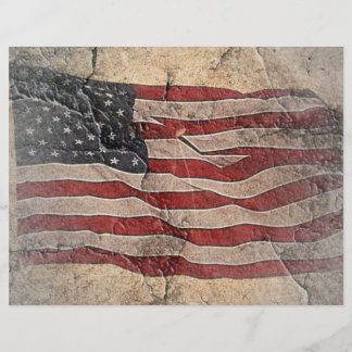 Vintage Patriotic USA flagga om stenmuren