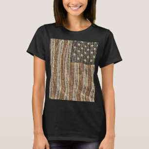 Vintage Patriotic USA flagga om stenmuren T Shirt