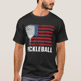 Vintage Patriotic USA Pickleball Flagga T Shirt