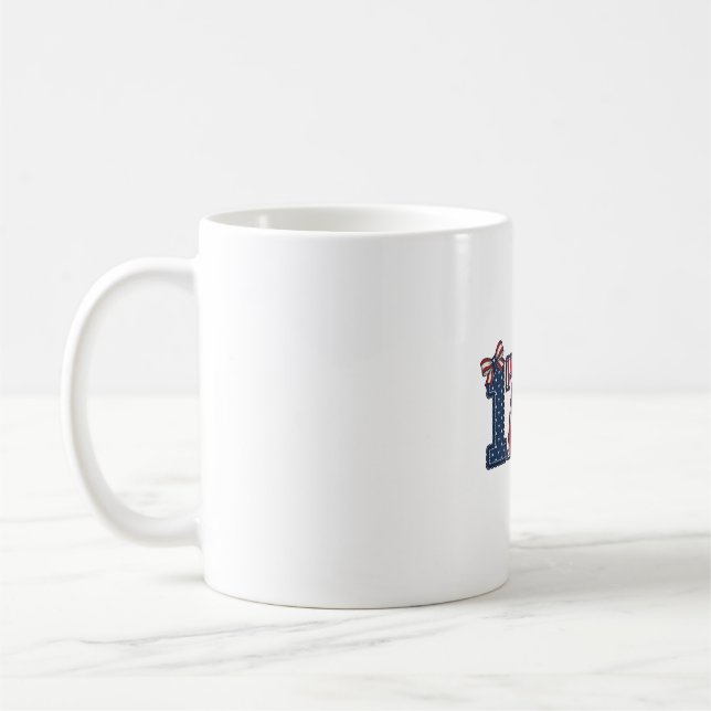 Vintage Patriotisk 1776 Bandklänning Design_1 Kaffemugg (Vänster)