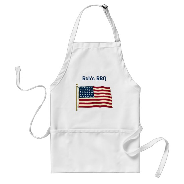 Vintage Patriotisk Amerikansk Flagga, Fjärde Juli Förkläde (Framsidan)