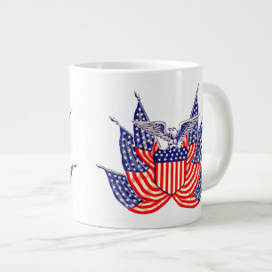 Vintage patriotisk amerikansk flagga, fjärde juli jumbo mugg