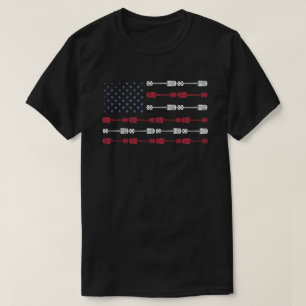 Vintage Patriotisk Amerikansk Flagga Kolvmotorbil T Shirt