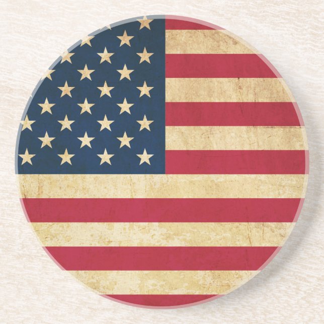 Vintage patriotisk amerikansk flagga underlägg (Framsidan)