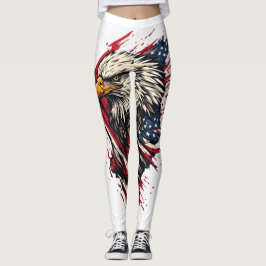 Vintage Patriotisk Amerikansk Örn 4:e Juli  Leggings