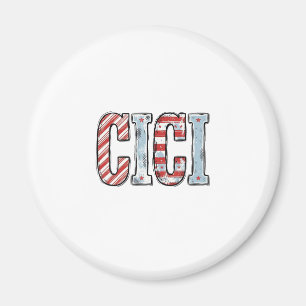 Vintage Patriotisk CICI Namn Vektor T-Shirt Design Magnet