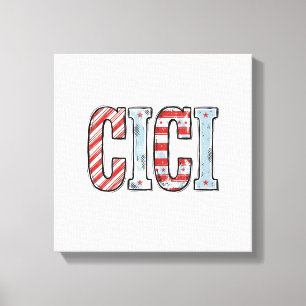 Vintage Patriotisk CICI Namn Vektor Tröja Design_1 Canvastryck