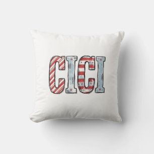 Vintage Patriotisk CICI Namn Vektor Tröja Design_1 Kudde