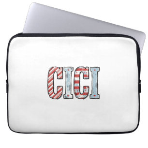 Vintage Patriotisk CICI Namn Vektor Tröja Design_1 Laptop Fodral