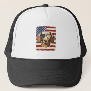 Vintage Patriotisk Dachshund Flagg Solglasögon Vek Keps