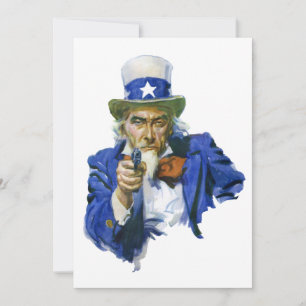Vintage patriotisk Farbror Sam med stjärnhatt och