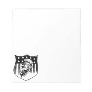 Vintage Patriotisk Farbror Sam och amerikansk flag Anteckningsblock
