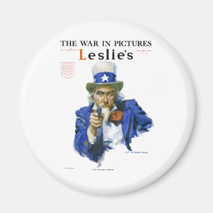 Vintage patriotisk farbror Sam tidskriftsomslagsko Magnet