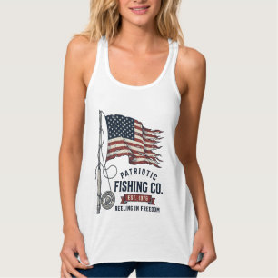 Vintage Patriotisk Fiskflagga Vektor Design_1 Linne Med Racerback