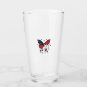 Vintage Patriotisk Fjäril Amerika Tröja Design_1 Glaskopp