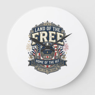 Vintage Patriotisk Fotboll Land of the Free Tröja_ Stor Klocka
