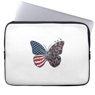 Vintage Patriotisk Fred Fjäril Vektor Art_1 Laptop Fodral