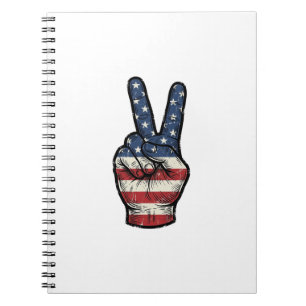Vintage Patriotisk Fred Hand Vektor Tröja Design_1 Anteckningsbok