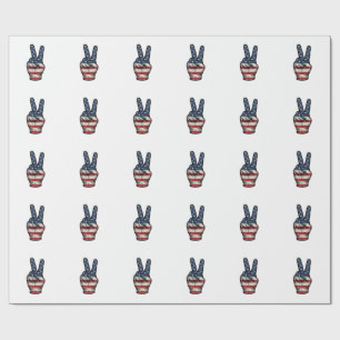 Vintage Patriotisk Fred Hand Vektor Tröja Design_1 Presentpapper