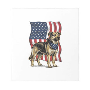Vintage Patriotisk Hund Flagga Vektor Tröja Design Anteckningsblock