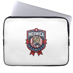 Vintage Patriotisk Katt Meowica USA Tröja Design_1 Laptop Fodral