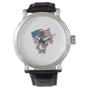 Vintage Patriotisk Koala Flagga Tröja Design_1 Armbandsur