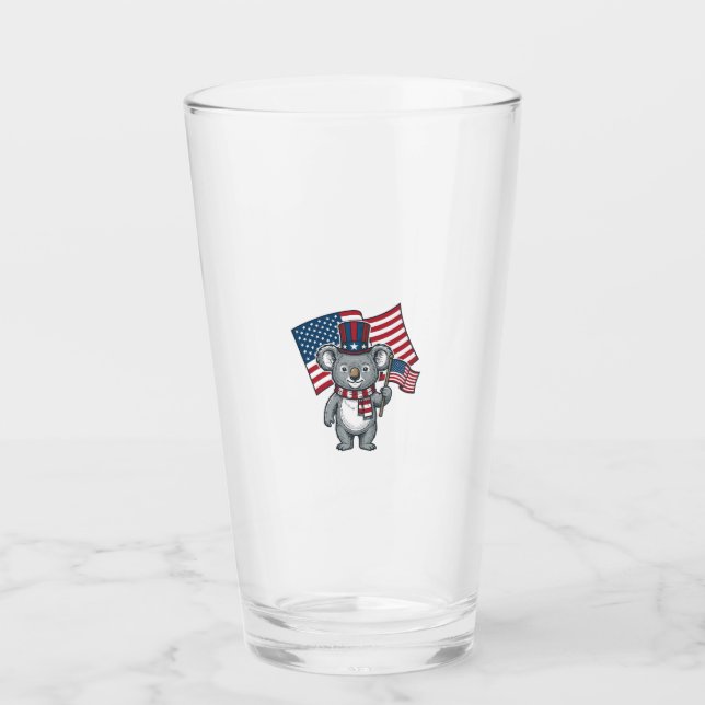 Vintage Patriotisk Koala Flagga Tröja Design_1 Glaskopp (Framsida)