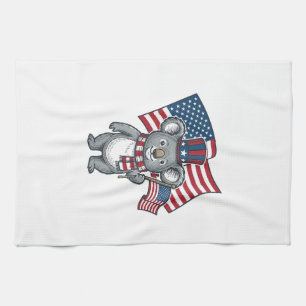 Vintage Patriotisk Koala Flagga Tröja Design_1 Kökshandduk