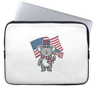 Vintage Patriotisk Koala Flagga Tröja Design_1 Laptop Fodral