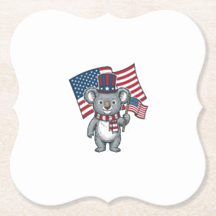 Vintage Patriotisk Koala Flagga Tröja Design_1 Underlägg Papper