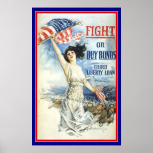 Vintage patriotisk kvinna med amerikansk flaggapos poster