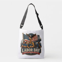 Vintage Patriotisk Labor Day Örn Arbetare Design