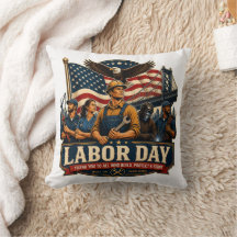 Vintage Patriotisk Labor Day Örn Arbetare Design