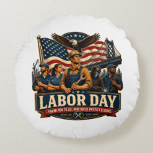 Vintage Patriotisk Labor Day Örn Arbetare Design