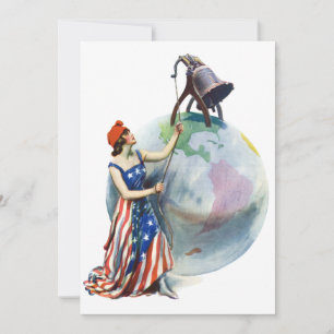 Vintage patriotisk Lady Liberty magasinomslagskons