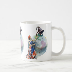 Vintage patriotisk Lady Liberty magasinomslagskons Kaffemugg