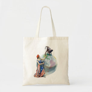 Vintage patriotisk Lady Liberty magasinomslagskons Tygkasse
