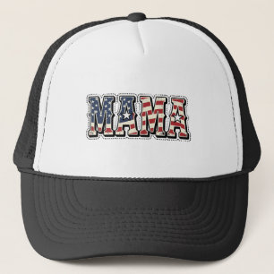 Vintage Patriotisk Mama Bokstavsdesign för T-shirt Keps