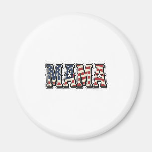 Vintage Patriotisk Mama Bokstavsdesign för T-shirt Magnet