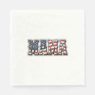 Vintage Patriotisk Mama Bokstavsdesign för T-shirt Pappersservett