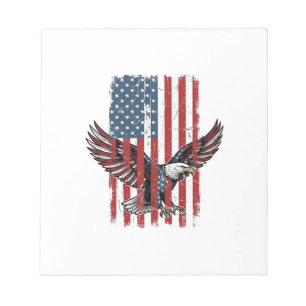 Vintage Patriotisk Örn Flagga Tröja Design_1 Anteckningsblock