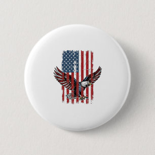 Vintage Patriotisk Örn Flagga Tröja Design_1 Knapp