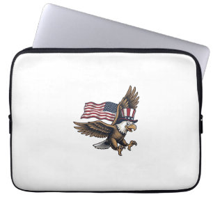 Vintage Patriotisk Örn Flagga Tröja Design_1 Laptop Fodral