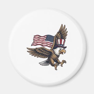 Vintage Patriotisk Örn Flagga Tröja Design_1 Magnet