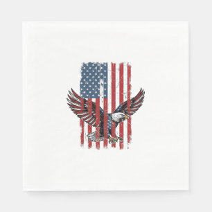 Vintage Patriotisk Örn Flagga Tröja Design_1 Pappersservett