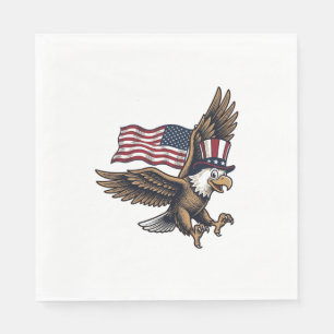 Vintage Patriotisk Örn Flagga Tröja Design_1 Pappersservett